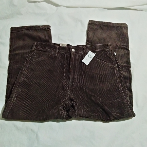 Levi's Men's Workwear 568 Loose Straight Carpenter Corduroy Pants Brown Sz 36x30 - Picture 1 of 6